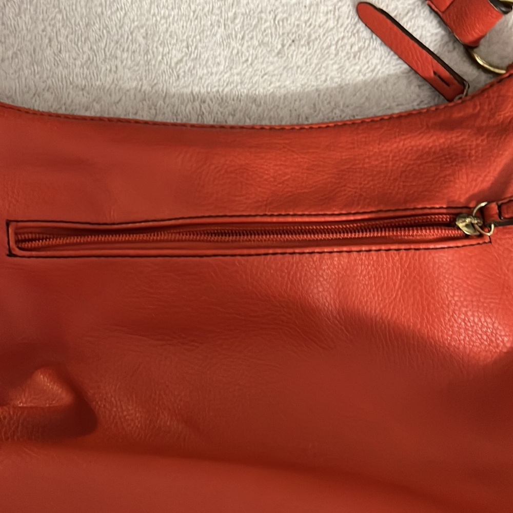 Liz Claiborne Orange Shoulder Bag Zipper Top Closure - Picture 11 of 16